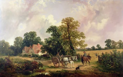 Paisaje de Essex con Caballo y Carro
