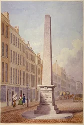 Monumento en la intersección de Farringdon Street y Fleet Street, Ciudad de Londres, 1833