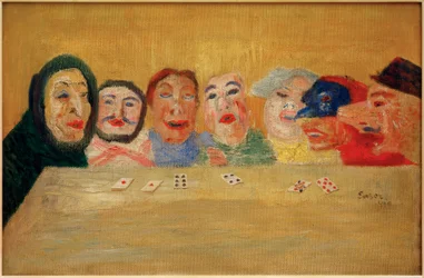 Máscaras jugando a las cartas