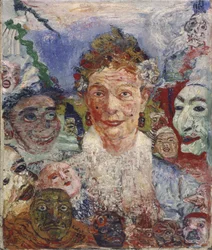 Anciana con máscaras, 1889
