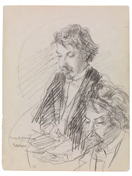 Retrato del artista Henry De Groux, c.1883 (crayón conte sobre papel)
