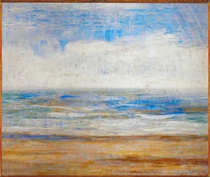 La playa de Oostende, Bélgica (óleo sobre lienzo)