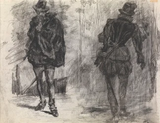 Dos soldados españoles, uno visto de frente y el otro de espaldas