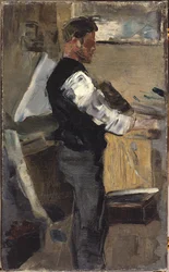 Willy Finch en el estudio, c.1880-82 (óleo sobre lienzo)