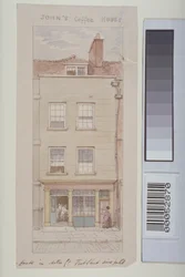 Vista de Mitre Court, Fleet Street, mostrando la Casa de Café de John, c.1850