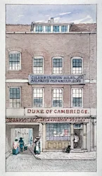Vista de la Taberna del Duque de Cambridge, Shoe Lane, Ciudad de Londres