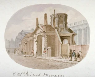 Vista del antiguo Museo Británico, Bloomsbury, Londres, 1850