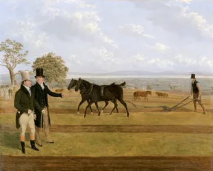 Sir Charles Morgan, 1760-1846 en la competencia de arado de Castleton, 1845