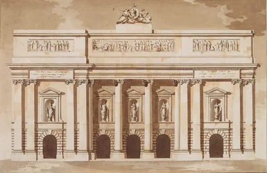 Elevación para el frente oeste de la Casa del Parlamento, Dublín, c.1787