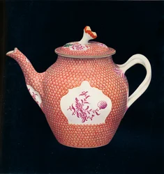 Tetera y tapa de Worcester, c. 1770