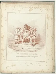 Dolores de parto de la Convención Nacional, 1795 La Convención Nacional con dolores de parto de una Constitución (título en el objeto) Hollandia Regenerata (título de la serie)