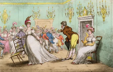 Una clara insinuación de no querer bailar, publicada por Hannah Humphrey en 1804