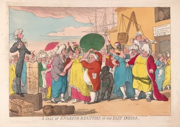 Una venta de bellezas inglesas en las Indias Orientales, pub. 1786