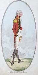 Una rebanada de queso Gloster, publicado por Hannah Humphrey en 1795