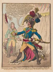 Bonaparte al escuchar la victoria de Nelson jura por su espada extirpar a los ingleses de la tierra, 1798