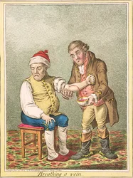 Sangrando una vena, publicado por Hannah Humphrey, 1804