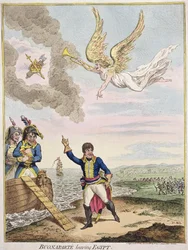 Buonaparte dejando Egipto, publicado por Hannah Humphrey en 1800