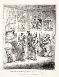 Conocedores examinando una colección de George Morland, 1807