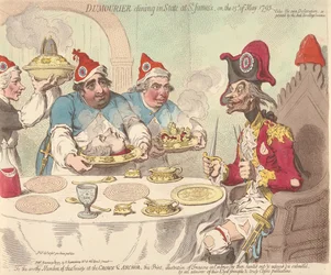 Dumouriez cenando con ceremonia en St. James el 15 de mayo de 1793