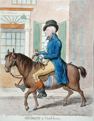 Georgey en un caballo balancín, publicado por Hannah Humphrey en 1796
