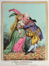 El beso a la Wirtembourg, publicado por Hannah Humphrey en 1797