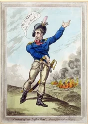 Retrato de un Jefe Irlandés, dibujado del natural en Wexford, publicado por H. Humphrey, 10 de julio de 1798