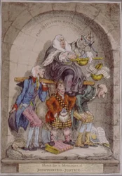 Boceto para un Monumento de Justicia Decepcionada, publicado por Hannah Humphrey en 1806