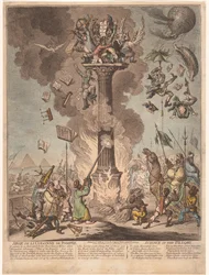 Caricatura de la expedición francesa a Egipto, 1799 Siege de la Colonne de Pompee / Science in the picota (título sobre objeto)