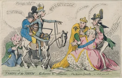 La doma de la bravía: Katherine y Petruchio, o El Quijote moderno, publicado por S.W. Fores en 1791
