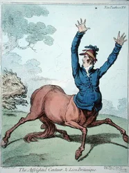 El Centauro Asustado y el León Británico, publicado por Hannah Humphrey en 1799