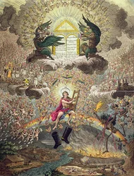 La Apoteosis de Hoche, publicado por Hannah Humphrey en 1798 (grabado coloreado a mano)