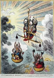 El Equilibrio del Gabinete, publicado por Hannah Humphrey en 1806