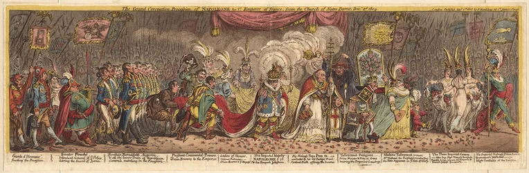 La gran procesión de coronación de Napoleón I, emperador de Francia, desde la iglesia de Notre-Dame, 1805