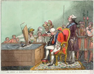 El rey de Brobdingnag y Gulliver, después de 1804 (grabado)