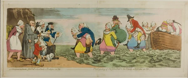 El desembarco de Sir John Bull y su familia, en Boulogne sur mer