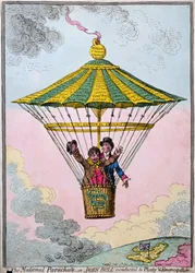 El paracaídas nacional, o John Bull conducido a la abundancia y la emancipación, publicado por Hannah Humphrey en 1802