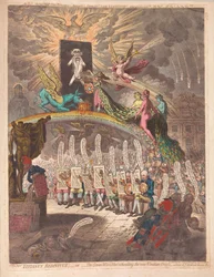 Titianus Redivivus o los siete sabios consultando el nuevo oráculo veneciano, una escena en el Bosque Académico No.1, pub. 1797