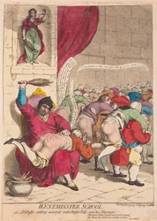 Escuela de Westminster o el Dr. Busby Arreglando Cuentas con el Maestro Billy y sus Compañeros de Juego, pub. 1785