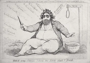 ¿Hacia dónde debo girarme, cómo debo decidirme?, publicado por S.W. Fores en 1793