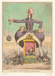William Pitt jugando al parlamento, 1797 El Gigante Factotum divirtiéndose