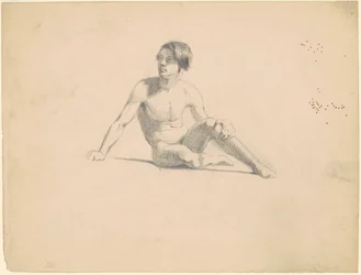 Desnudo masculino sentado [recto]