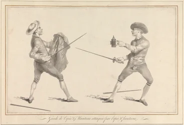 Guardia de Espada y Capa atacado por Espada y Linterna