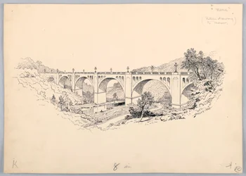Un puente, diseño para la cena de la Junta de Comercio de Washington, 13 de mayo de 1908
