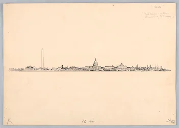 Horizonte de Washington, diseño para la cena de la Junta de Comercio de Washington, 13 de mayo de 1908
