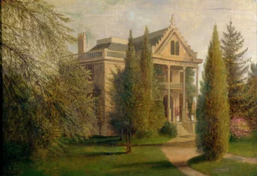Vista de la Casa Solariega Dungan, Staten Island, 1876