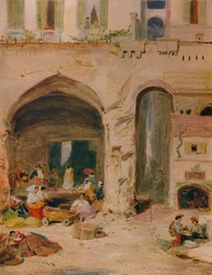 Un patio en Génova, c1850, 1935