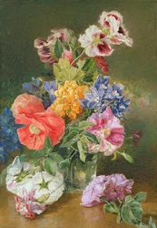 Rosas, amapola y pelargonio