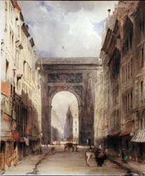 Rue Vivienne y Porte St. Denis, París, c.1830