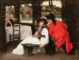 Encuentro en un café junto al río, c.1869