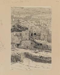 Una esquina del pueblo de Siloé, ilustración de La Vida de Nuestro Señor Jesucristo